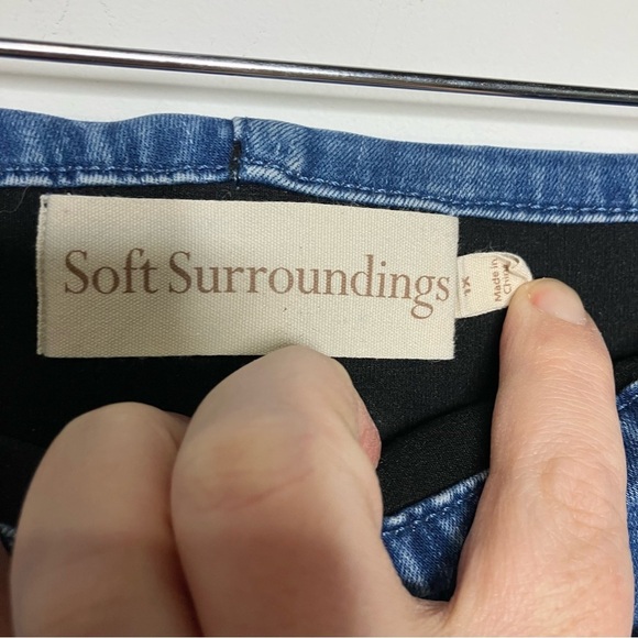 Soft surroundings denim flair pull on pants size 1X - Picture 3 of 8
